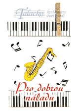 Přání s dřevěnou ozdobou - Saxofon